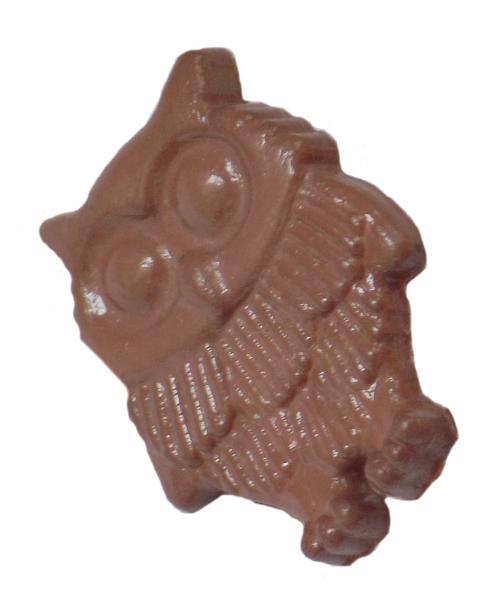 Kids button as owls made of plastic in brown 17 mm 0,67 inch